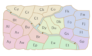 Saffron Fields map arranged by code name